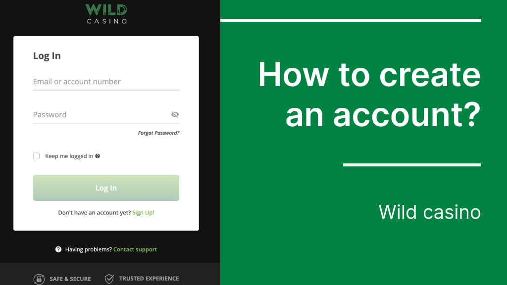 How to create a wild casino login?
